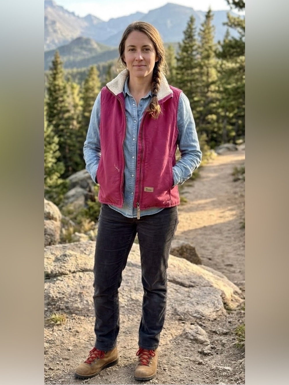 Berne Women’s Raspberry Quilted Canvas Sherpa Lined Workwear Vest Size Medium